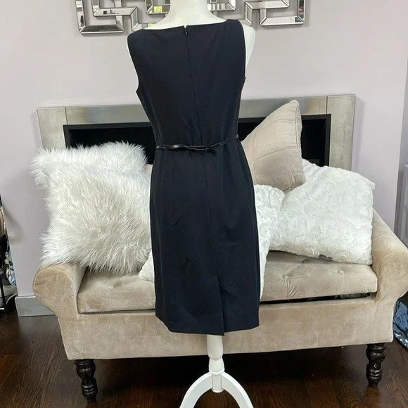 AnnTaylor navy blue sleeveless dress size 4 - Picture 3 of 6
